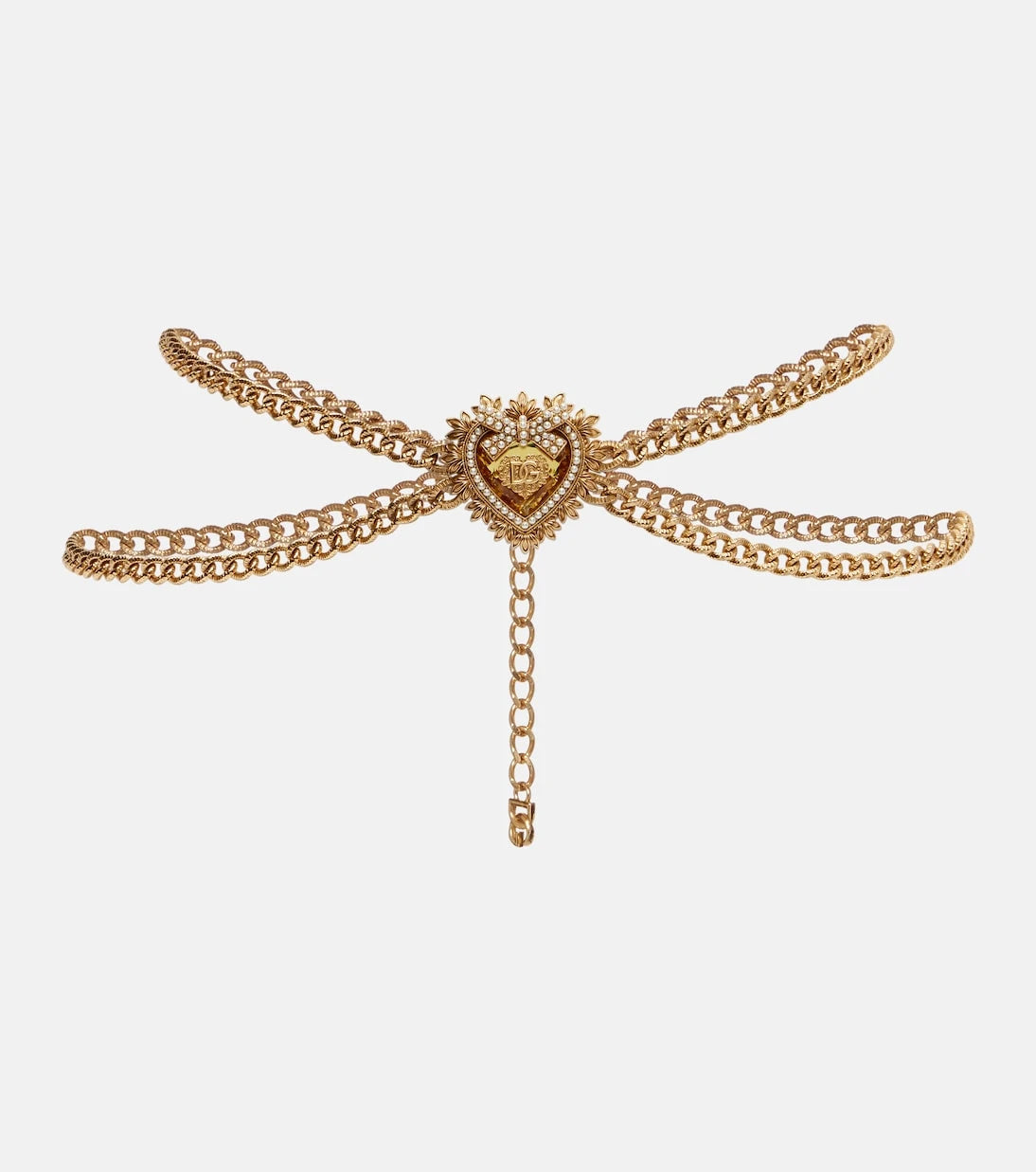 Dolce&Gabbana - DG faux pearl-embellished chain belt