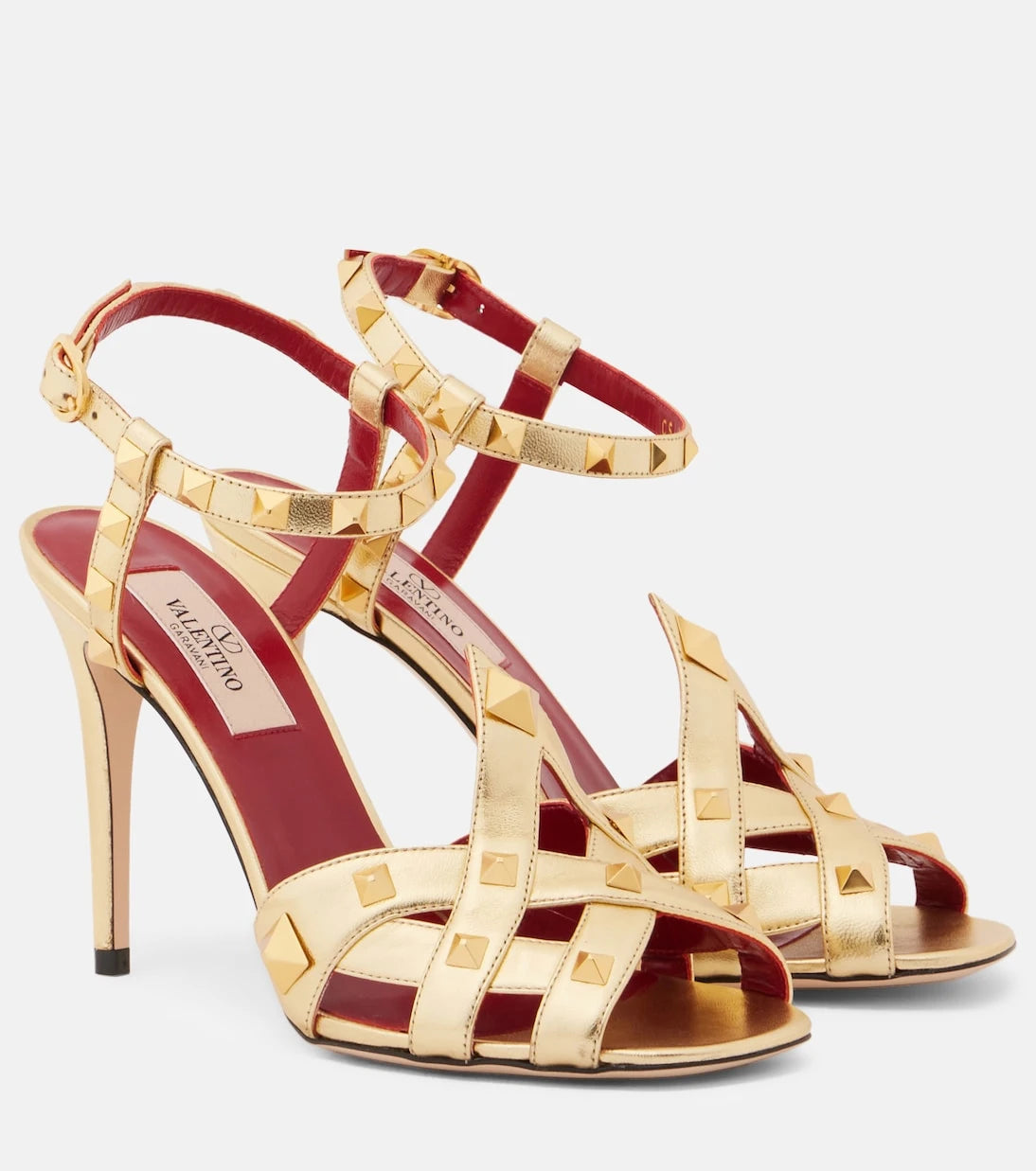 Valentino Garavani - Studdy metallic leather sandals