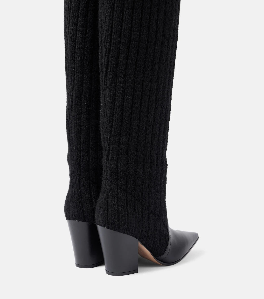 Gianvito Rossi - Leather-trimmed knee-high boots