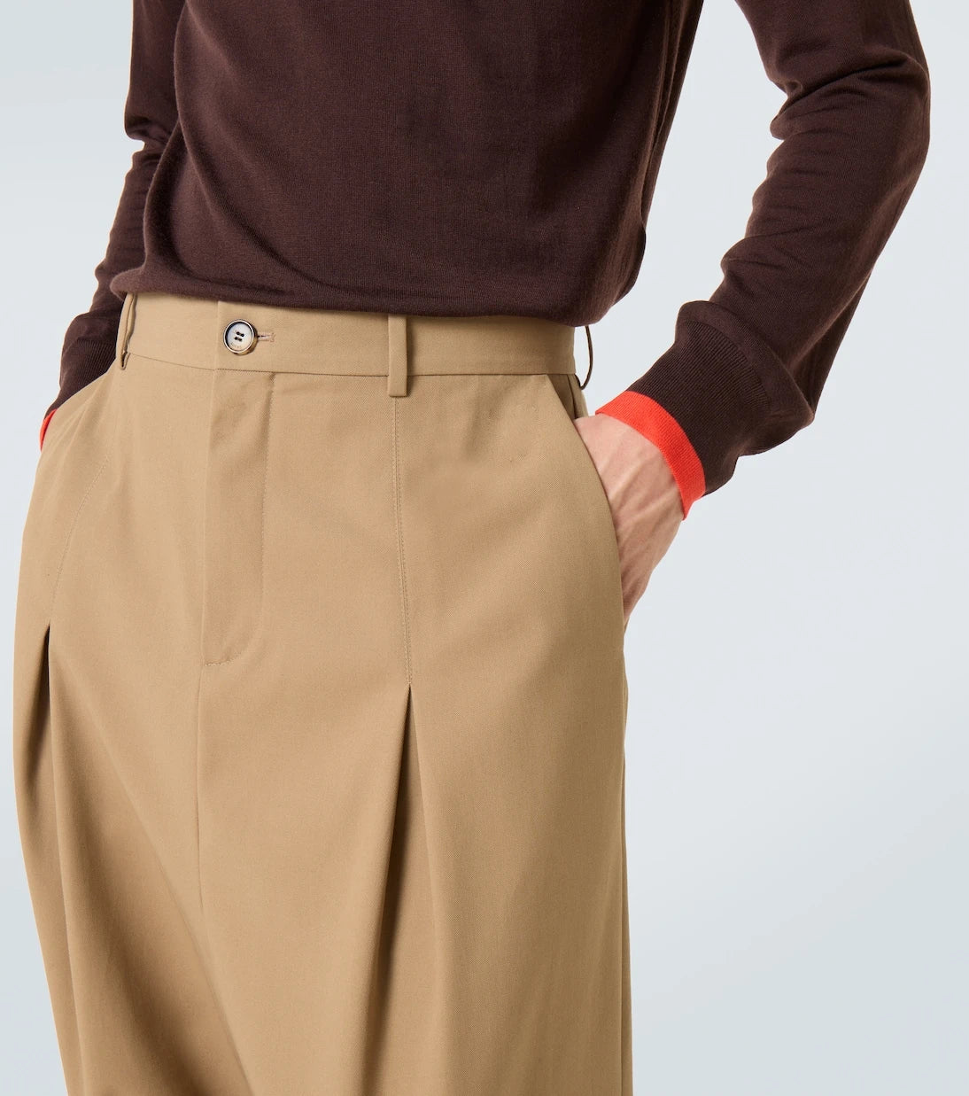 Loewe - Cotton twill wide-leg pants