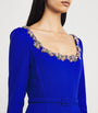 Blue Wool Embellished Gown