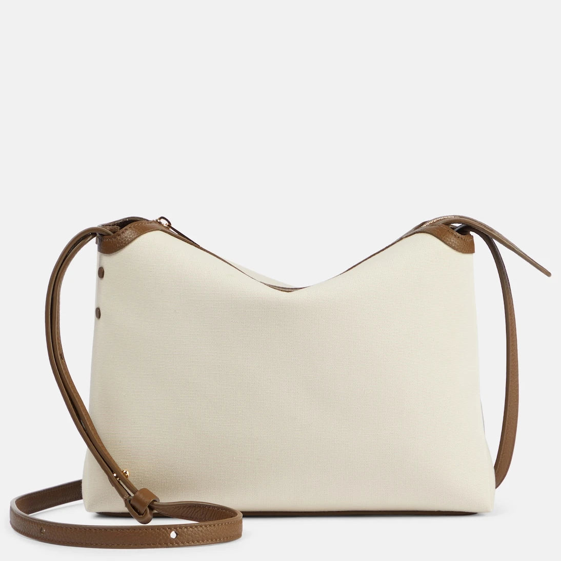Khaite - Lina leather-trimmed canvas crossbody bag