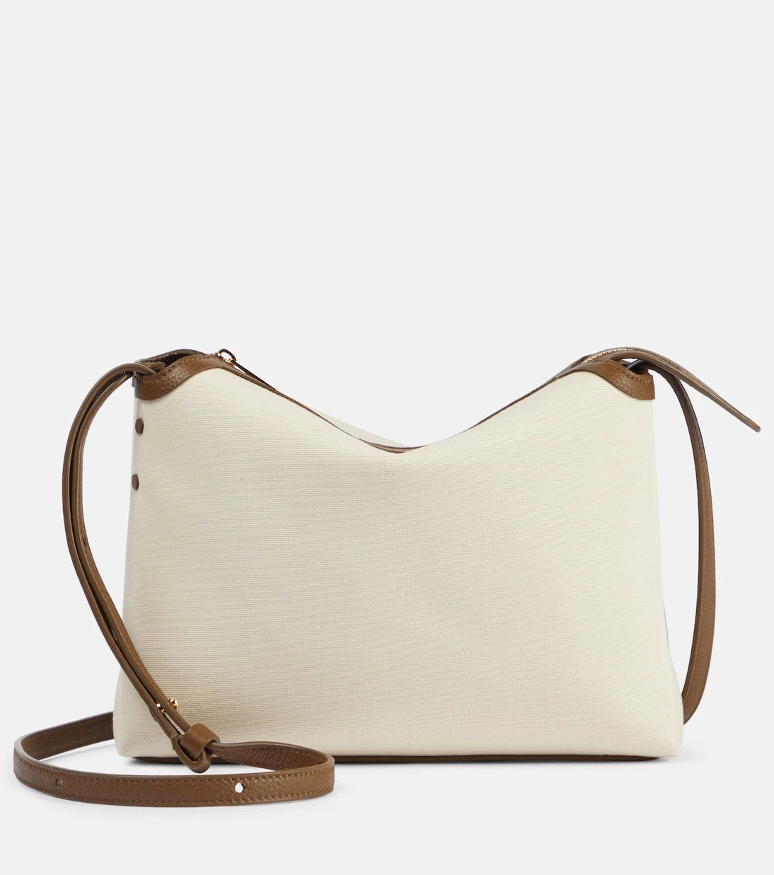 Khaite - Lina leather-trimmed canvas crossbody bag