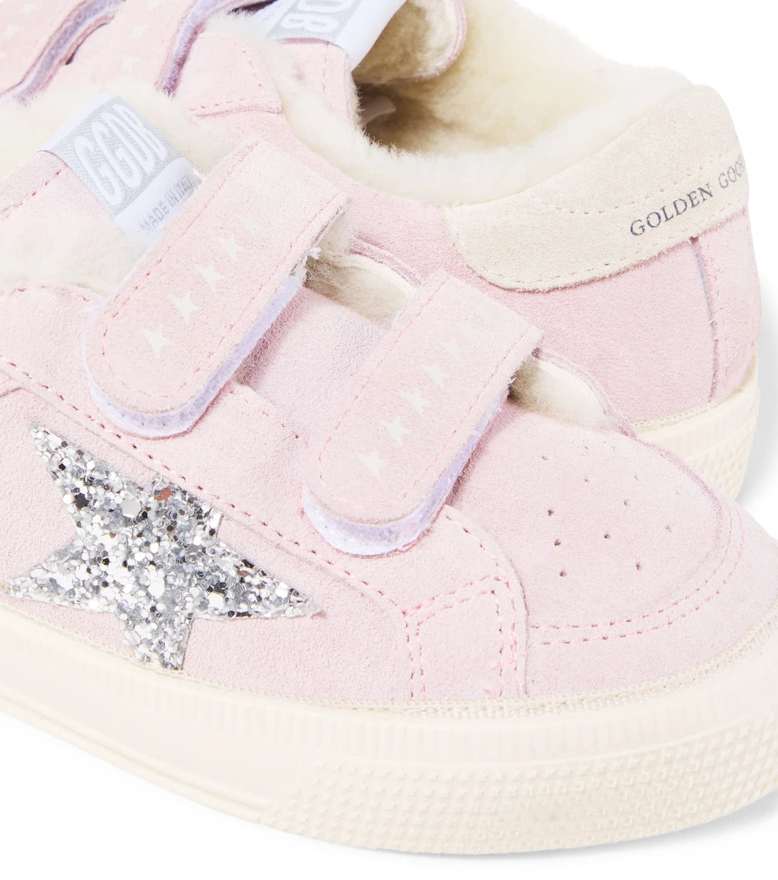 Golden Goose Kids - حذاء رياضي May School من جلد الشمواه اللامع للأطفال