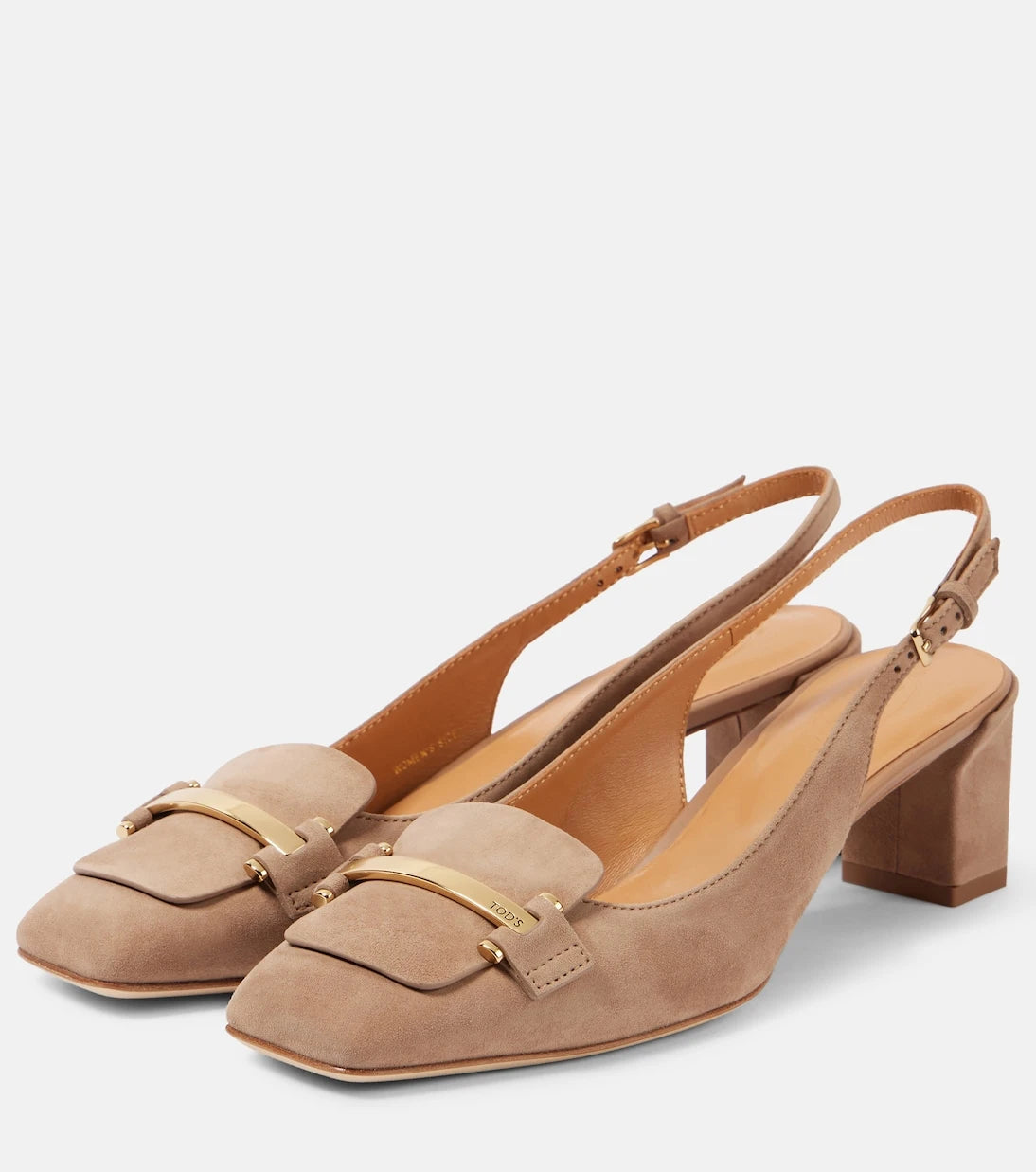 Tod's - 50 suede slingback pumps