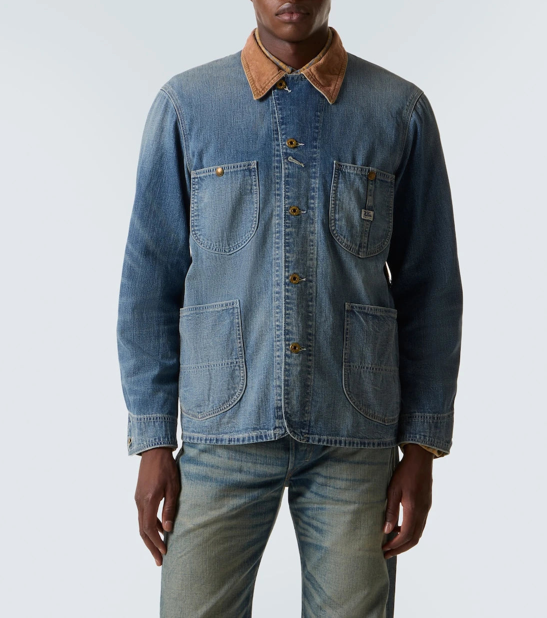 RRL - Stockton corduroy-trimmed denim jacket