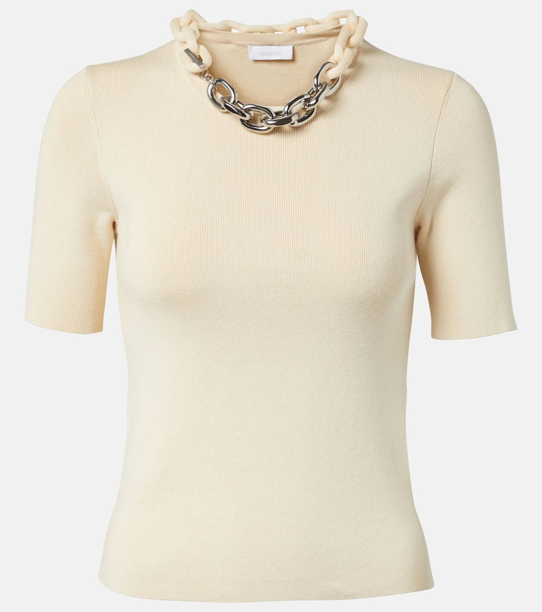 Rabanne - Chain-detail silk and cotton-blend top