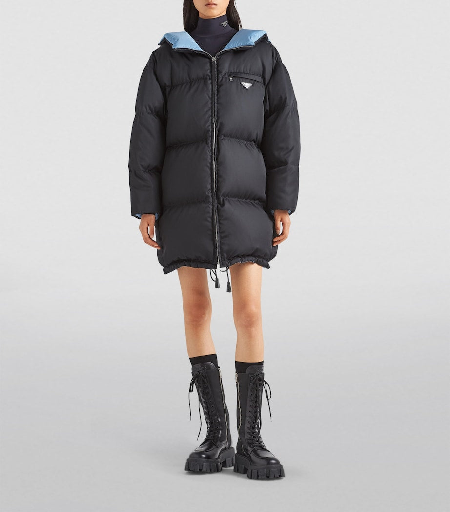 Prada Black Collared Puffer Jacket