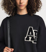 Black Oversized Cotton Logo Sweatshirt