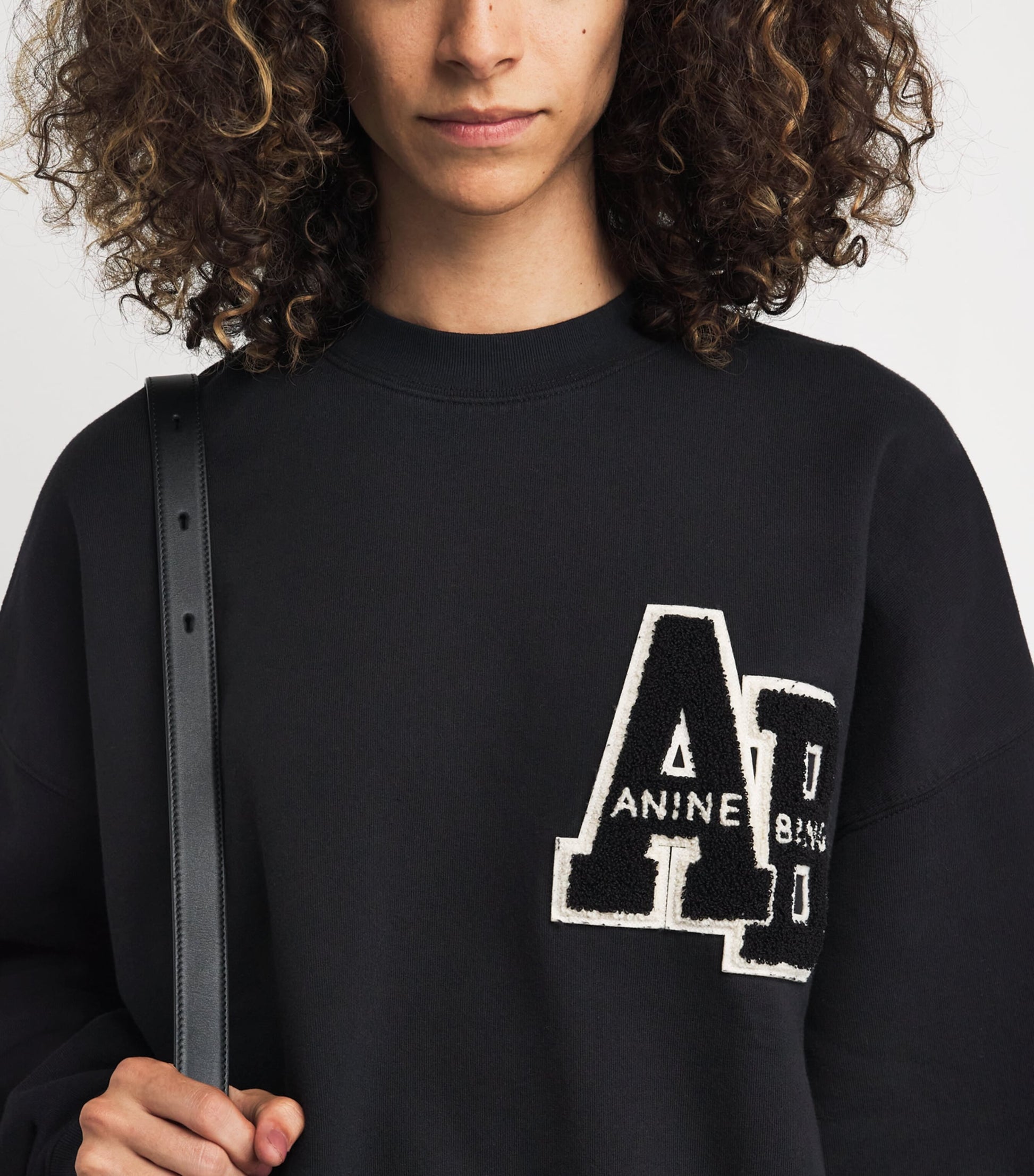 Black Oversized Cotton Logo Sweatshirt