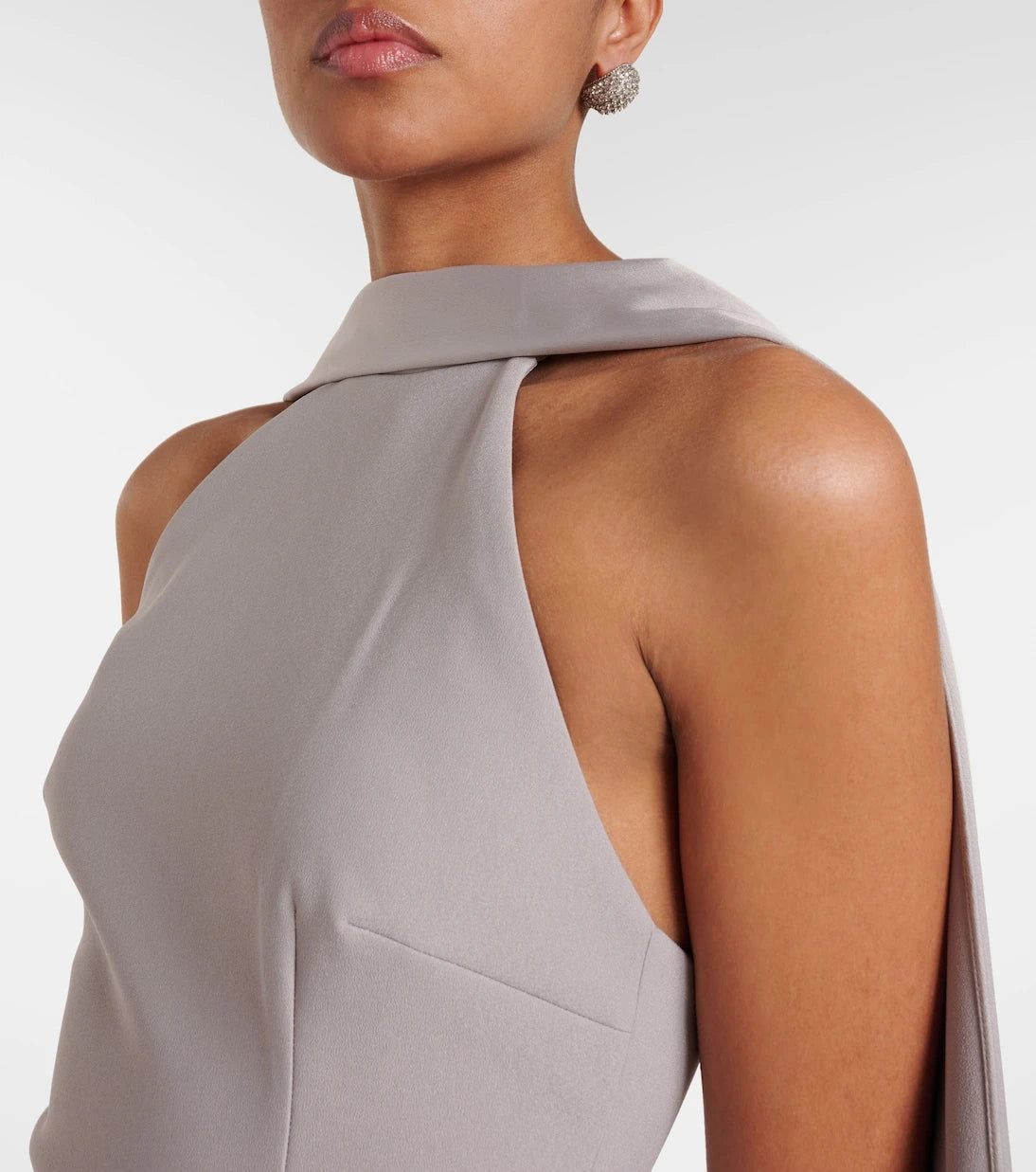 Solace London - Cece satin and crêpe gown