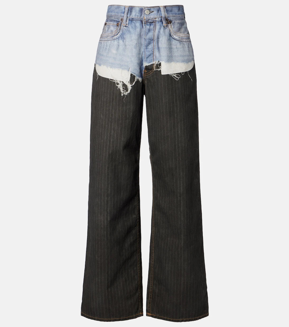 Acne Studios - جينز واسع الساقين بنقشة خطوط الطباشير 1981
