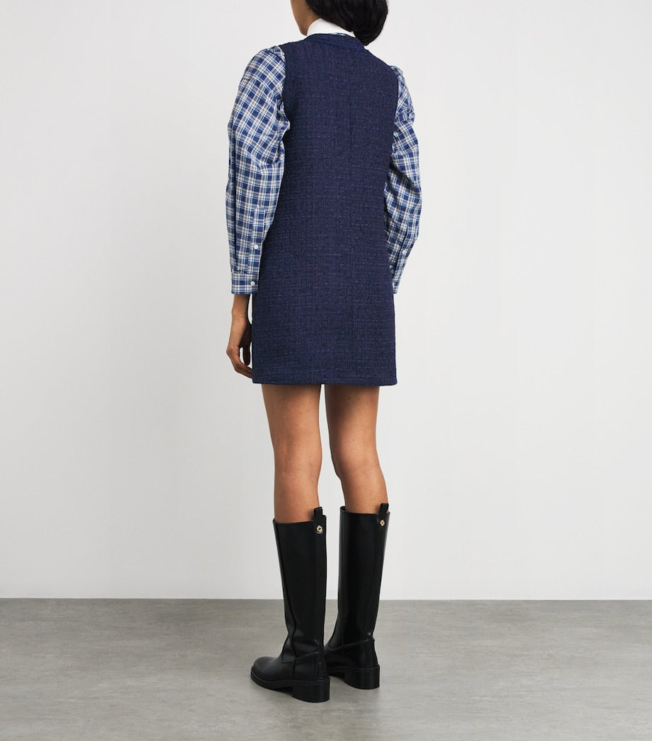 Tweed Mini Dress NAVY BLUE