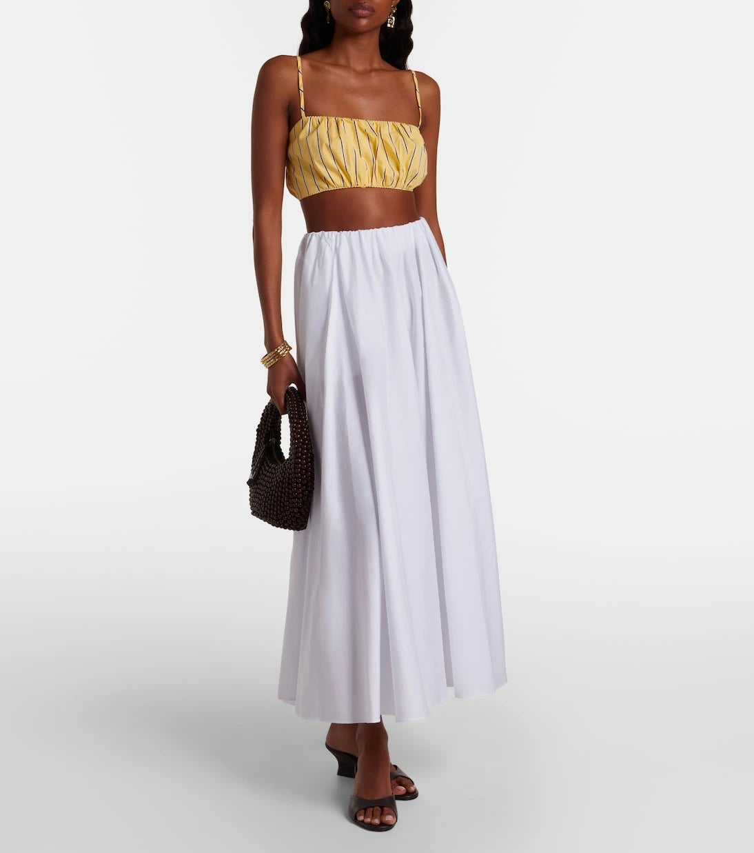 Staud - Fiore striped cotton crop top