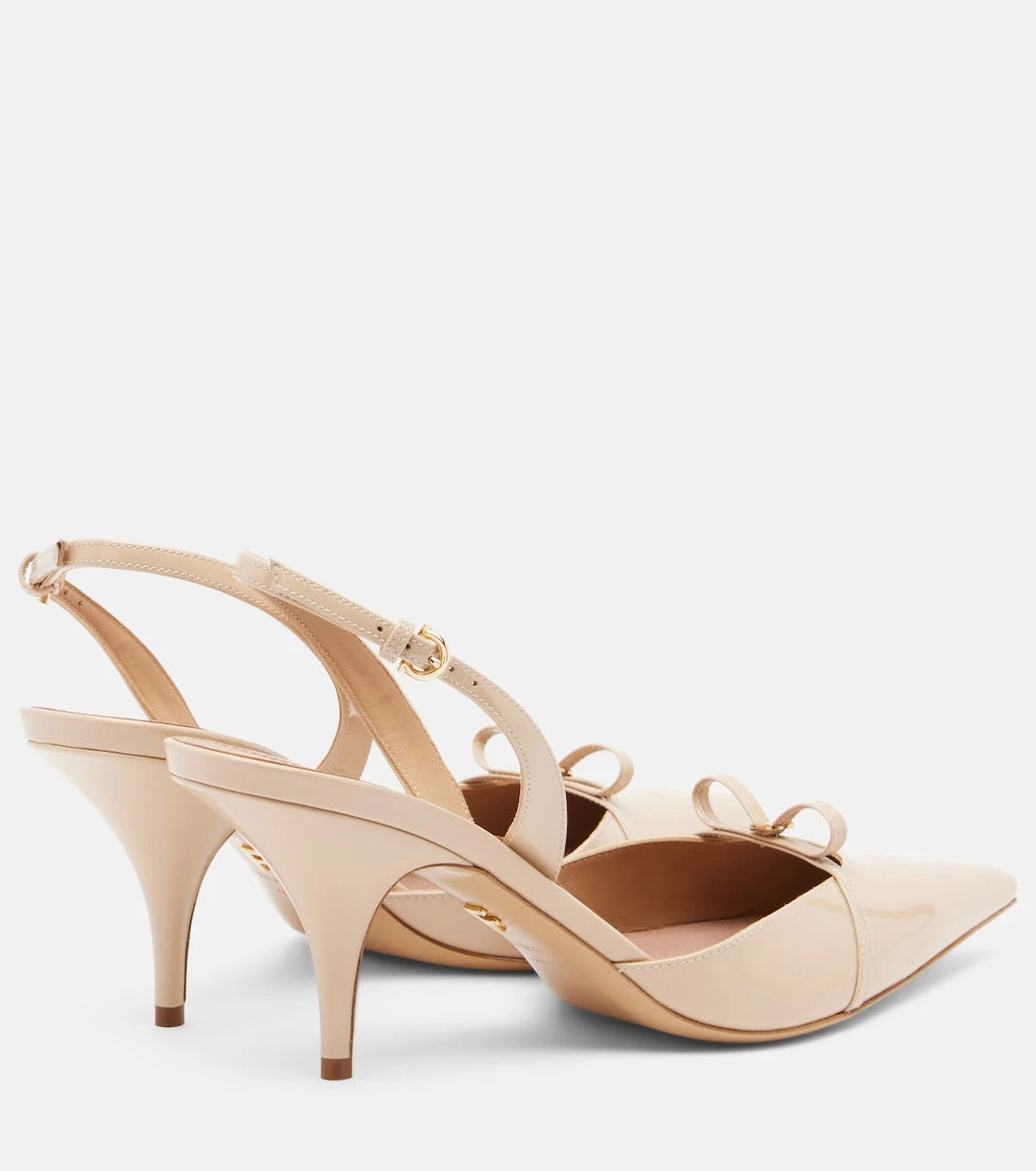 Ferragamo - Bow-detail patent leather slingback pumps