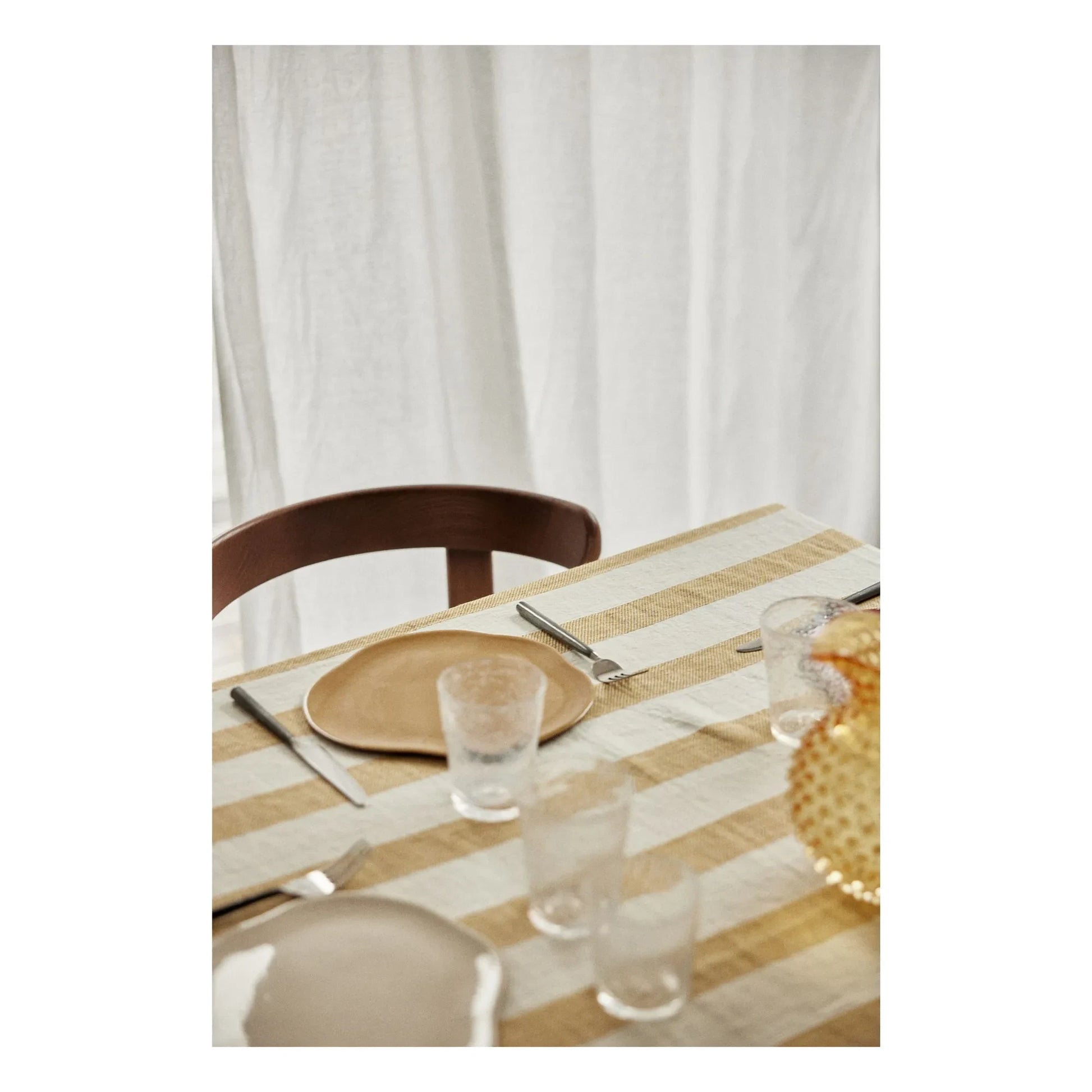 Gabrielle Paris - Bastide linen tablecloth | Yellow Curry colour