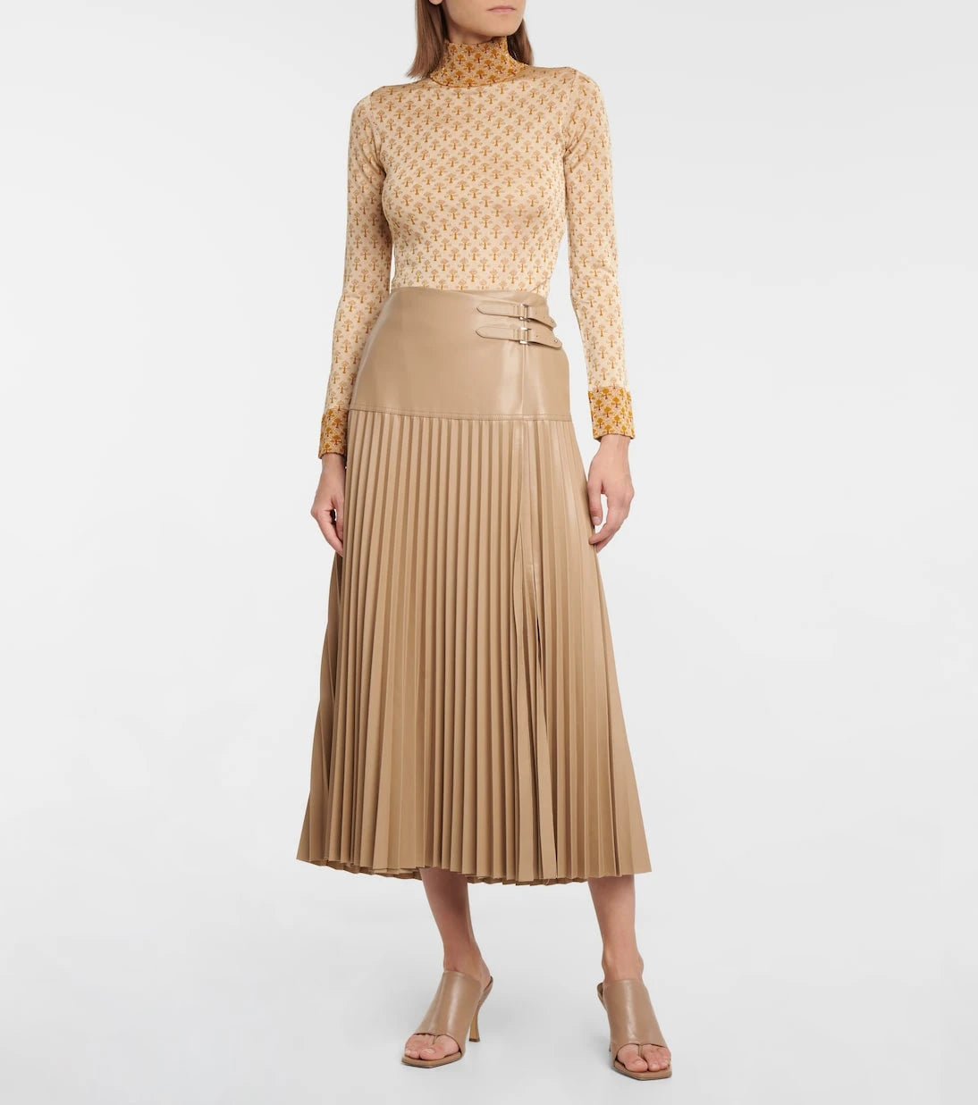 Rabanne - Metallic jacquard mockneck sweater
