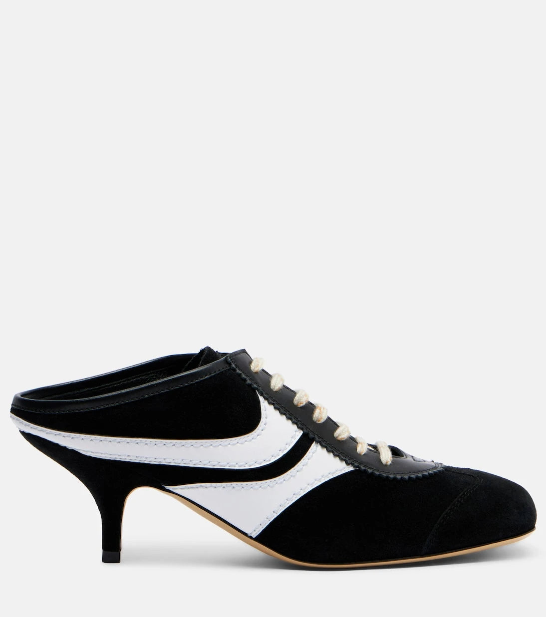 Dries Van Noten - 65 leather-trimmed suede mules