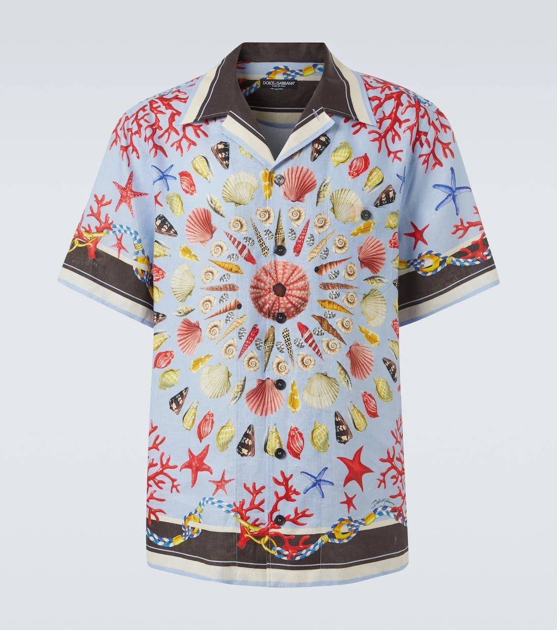Dolce&Gabbana - Printed linen canvas bowling shirt