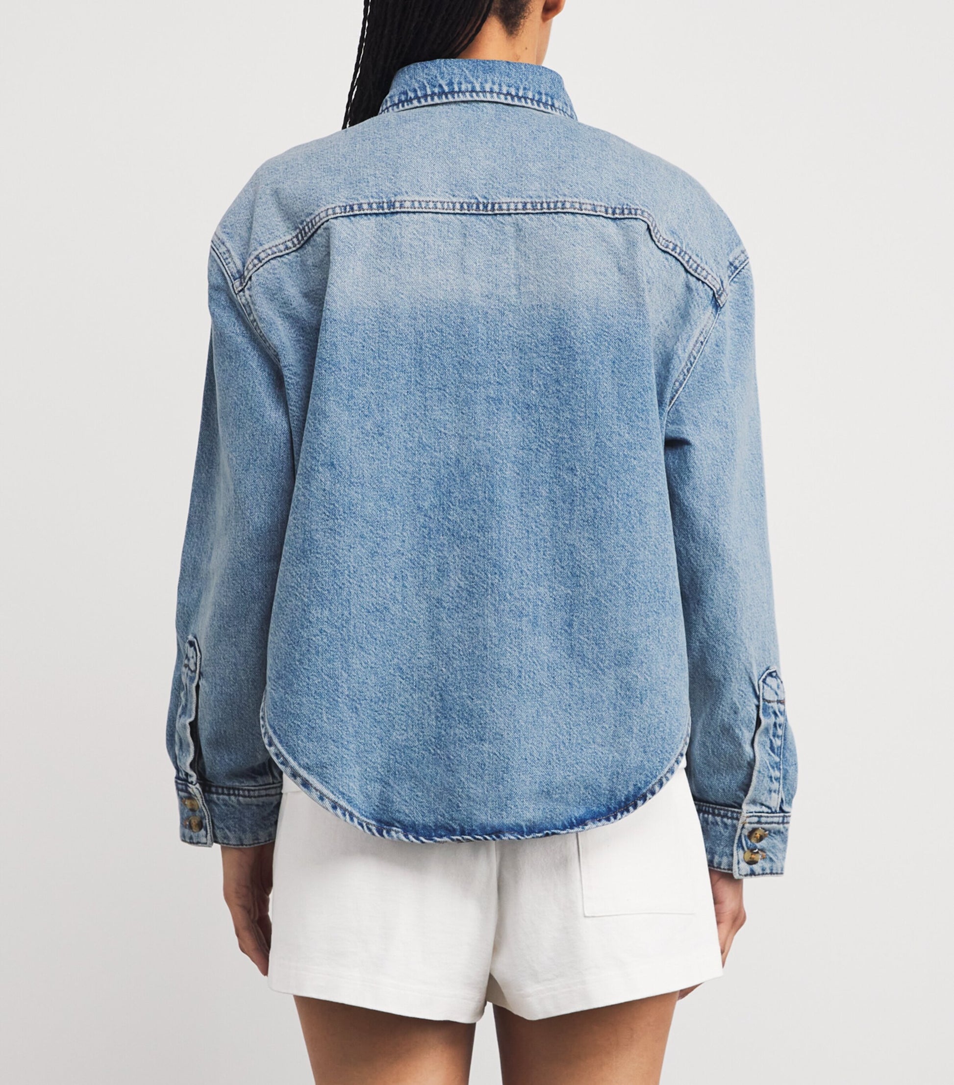Good American Blue Structured Denim Shirt