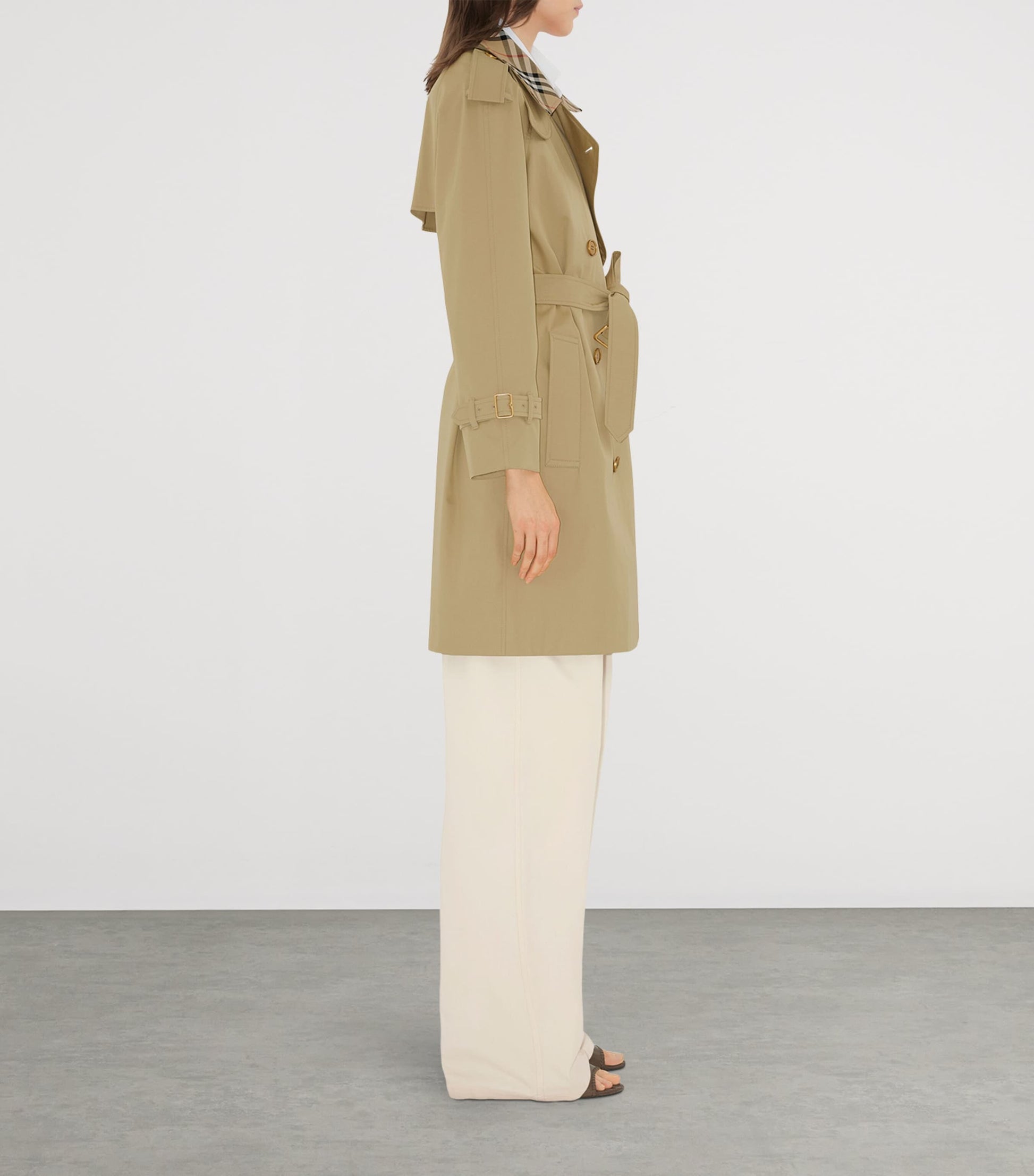 Burberry Beige Mid-Length Castleford Trench Coat