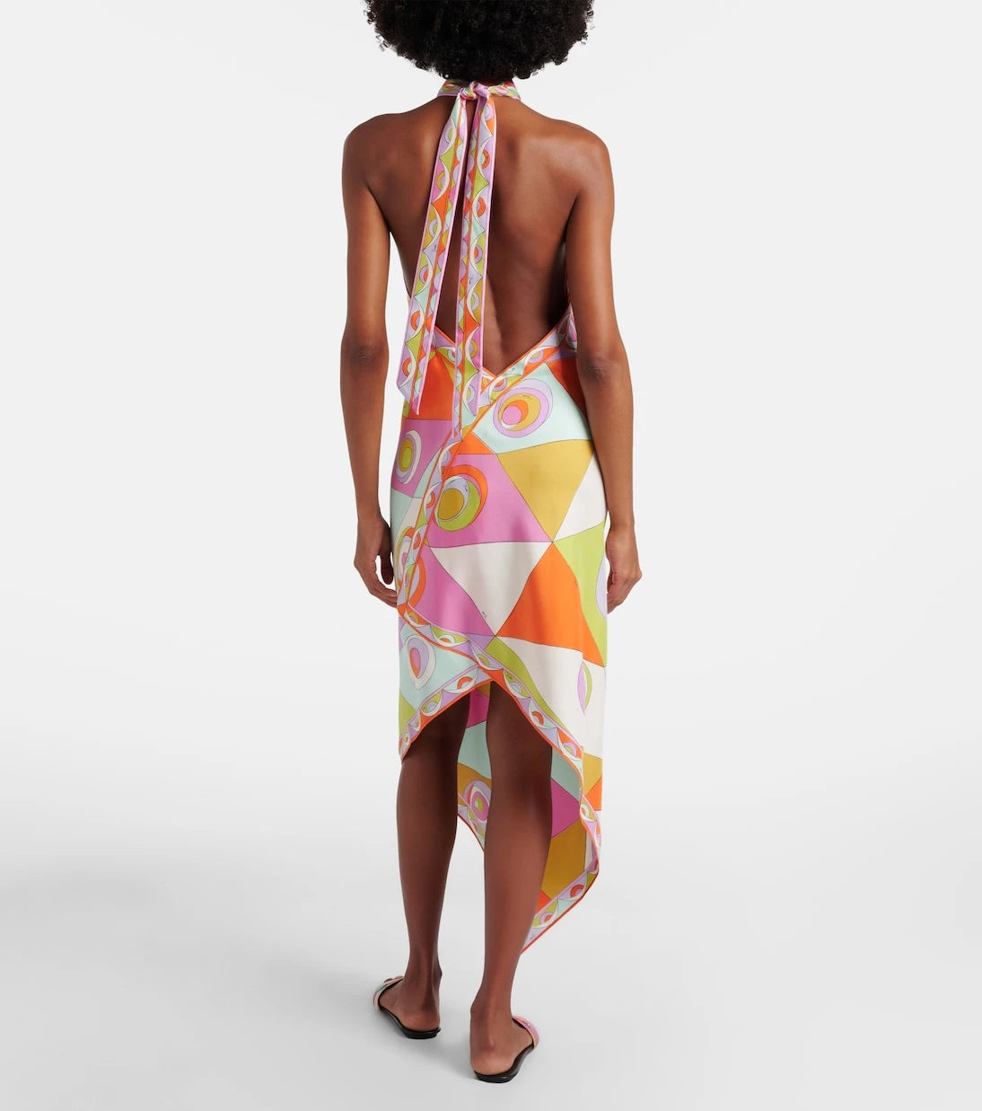 Pucci - Orchidee silk twill midi dress