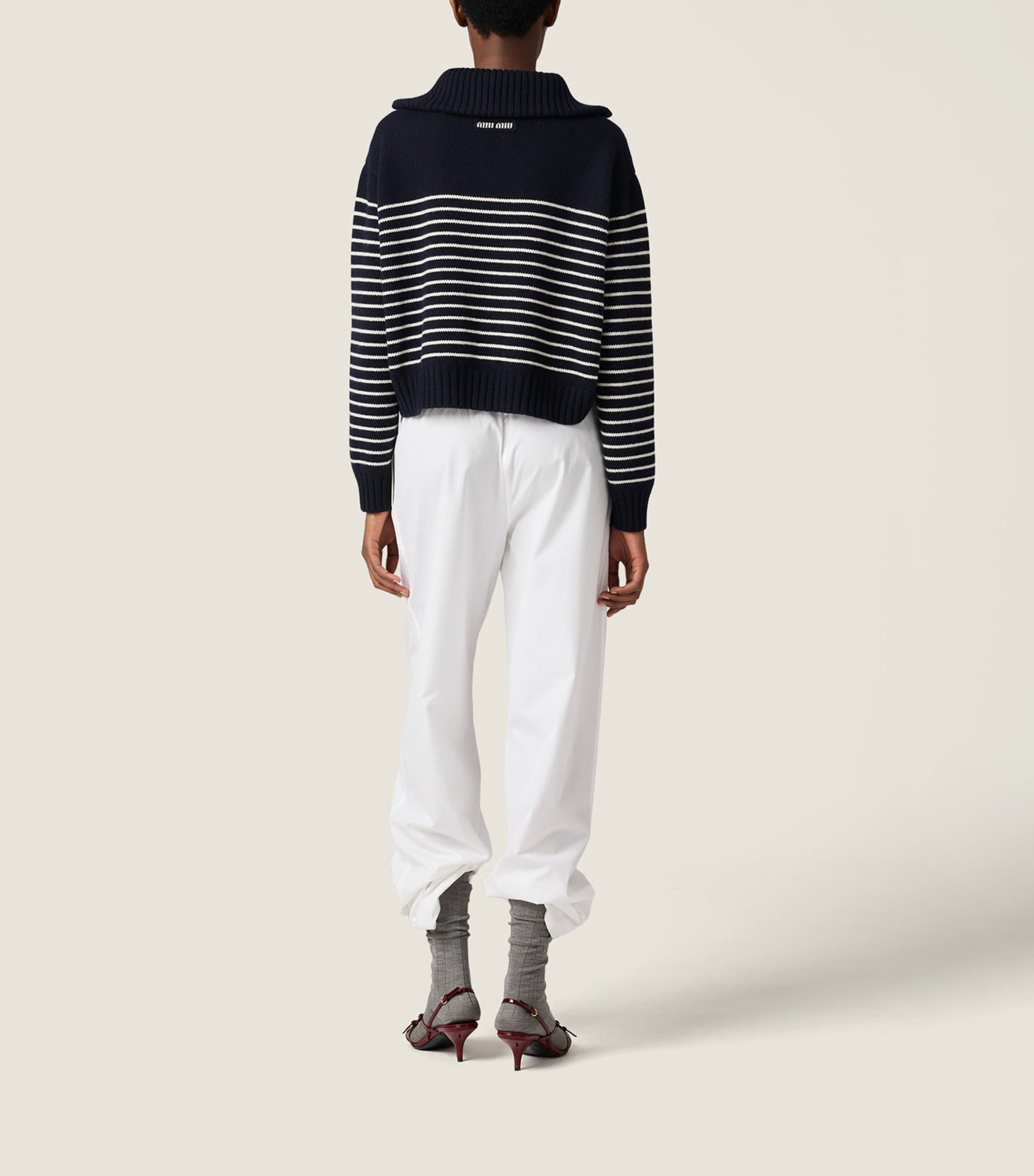 Blue Cashmere Stripe Sweater