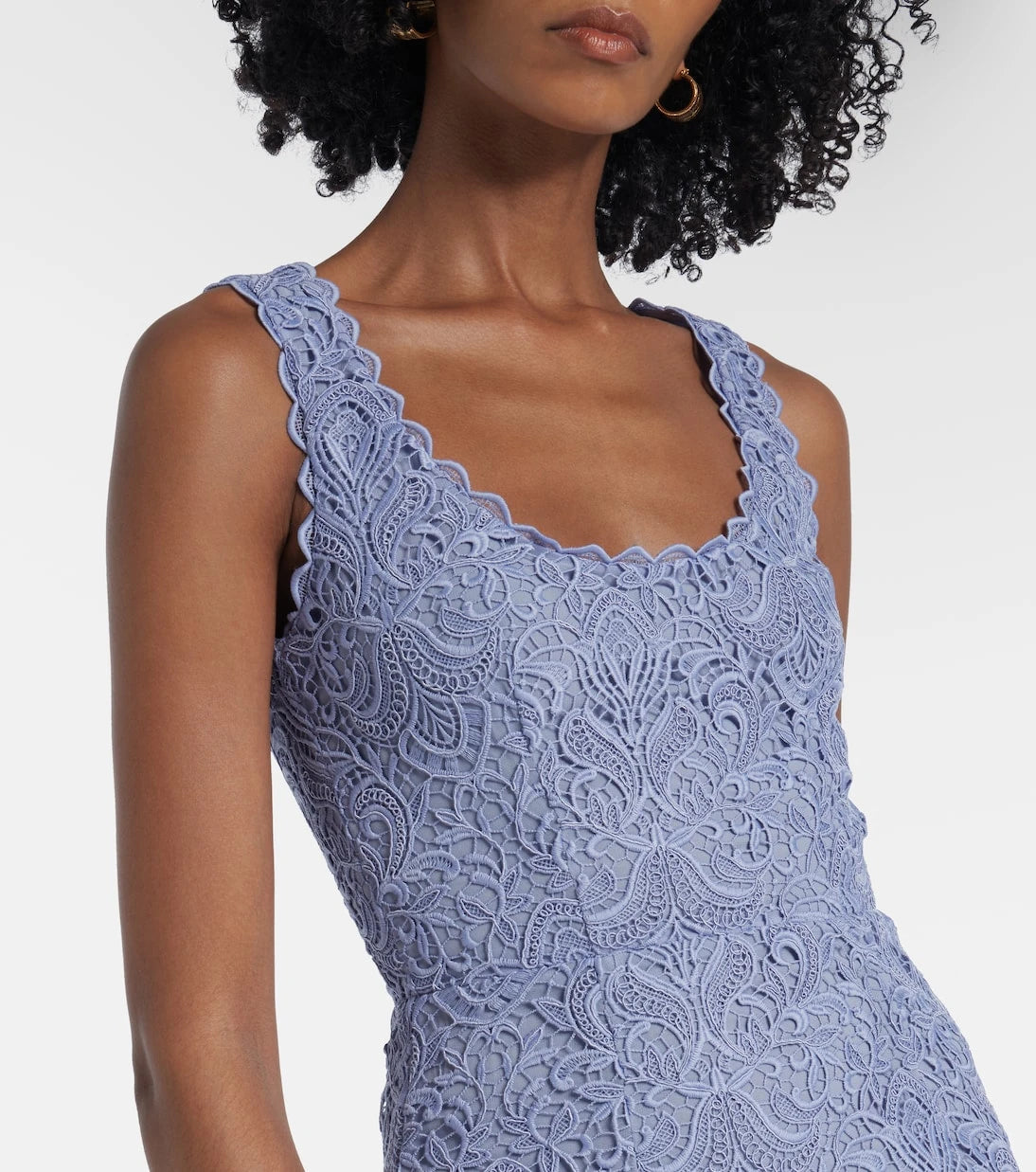 Etro - Macramé scalloped midi dress