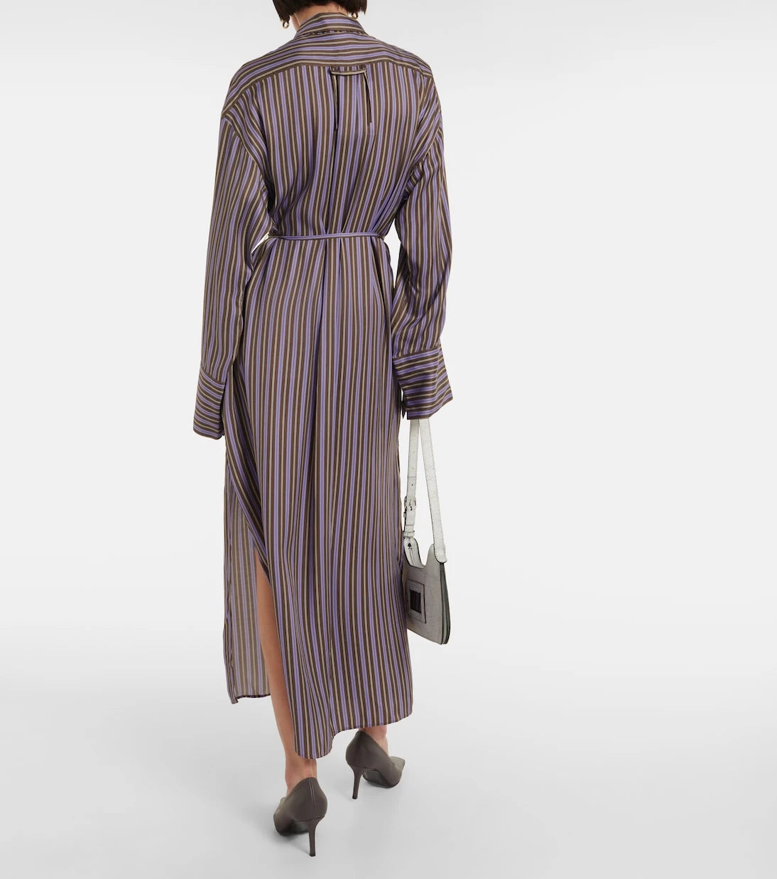 Acne Studios - فستان قميص ديليستينا المقلم
