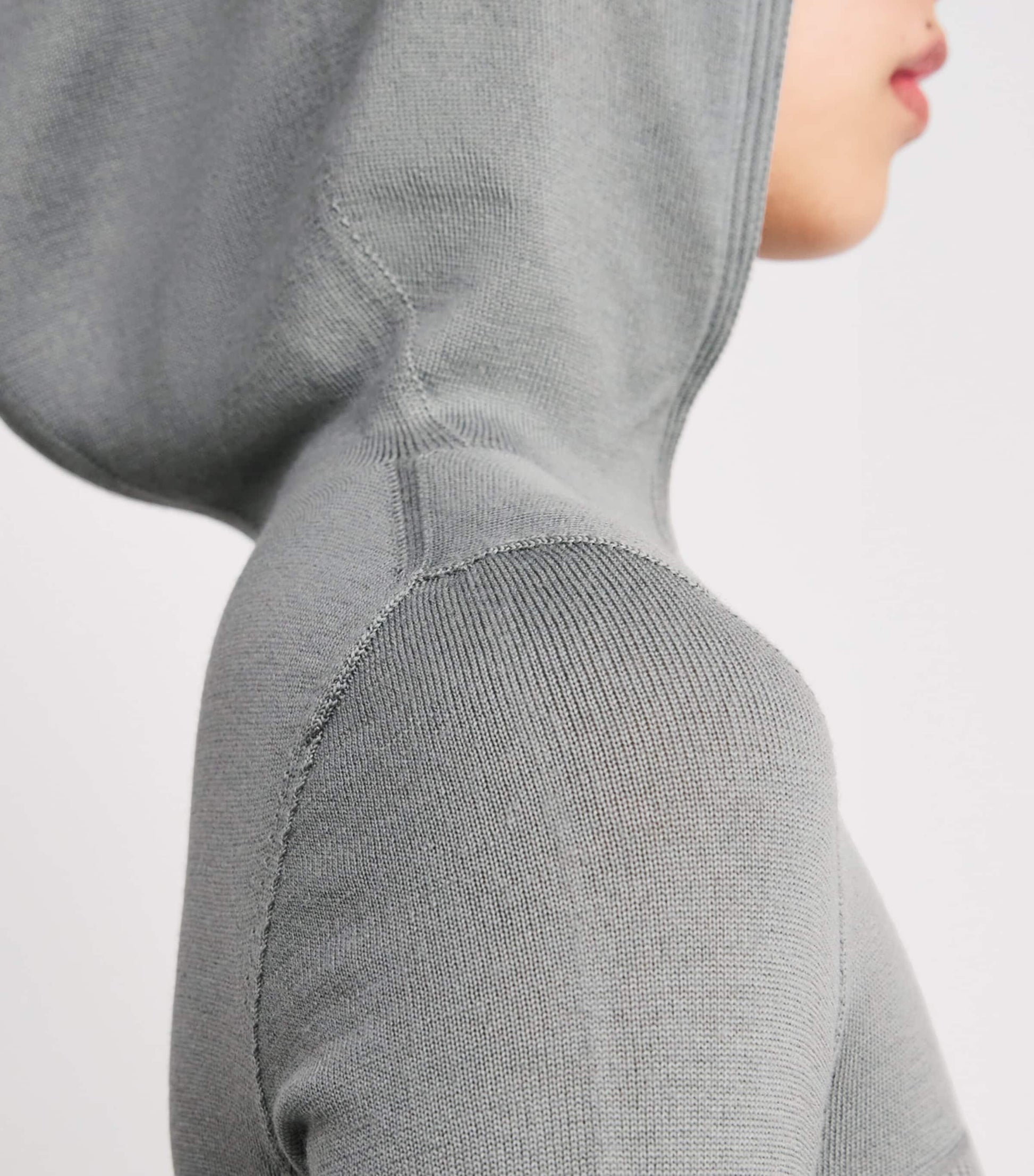 Rick Owens Blue Virgin Wool Knitted Hoodie