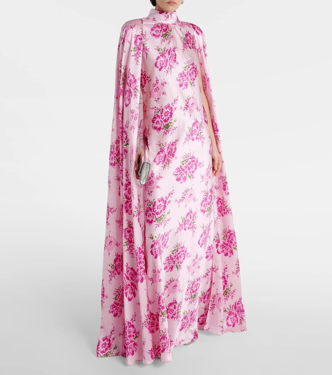 Rodarte - Caped floral silk satin gown