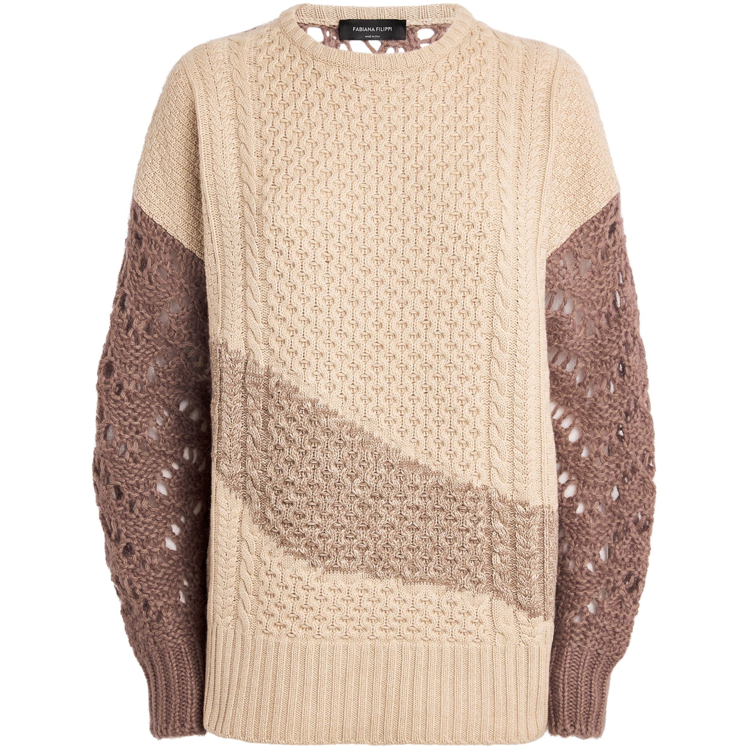 Fabiana Filippi Beige Cable-Knit Sweater