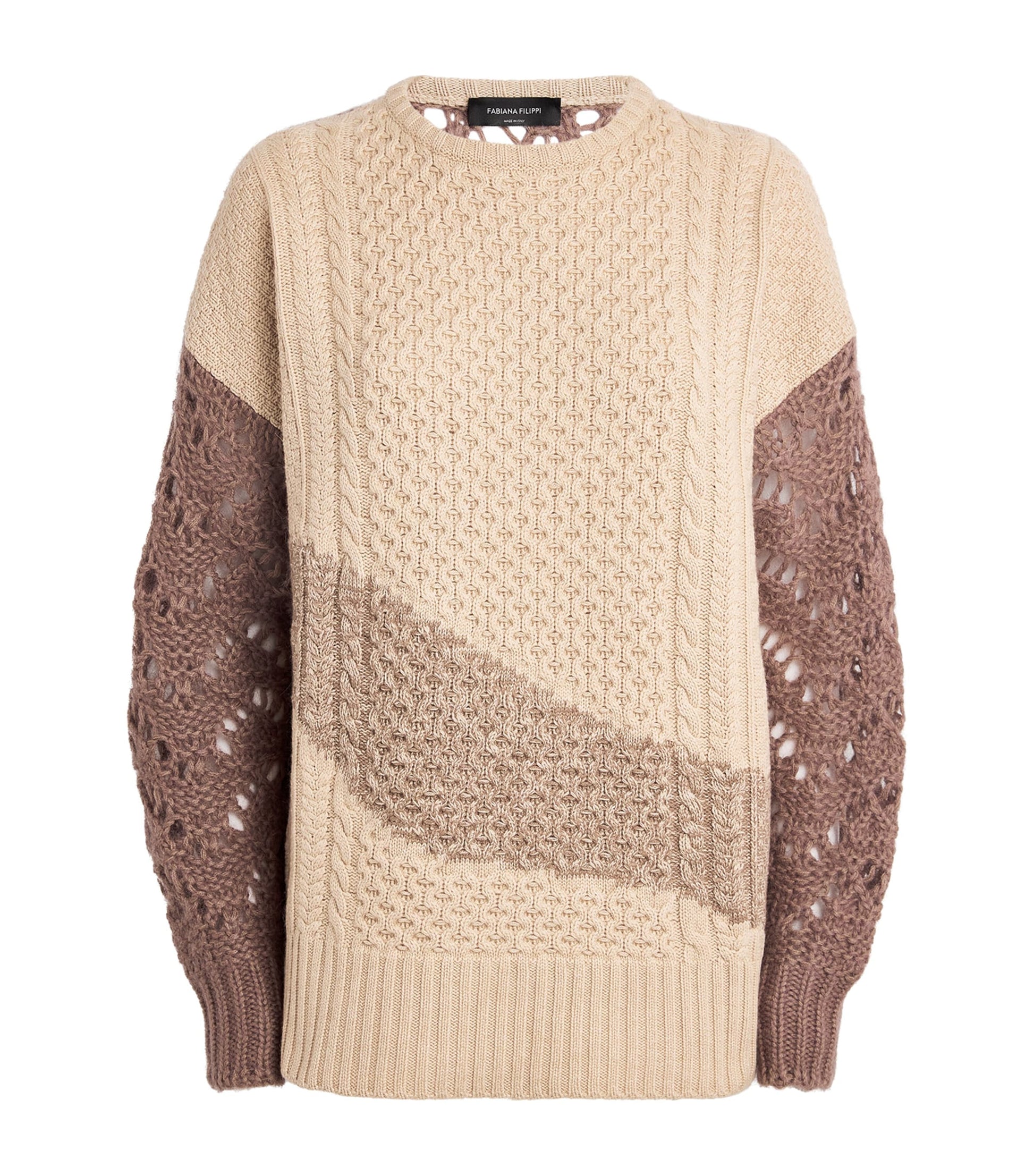 Fabiana Filippi Beige Cable-Knit Sweater