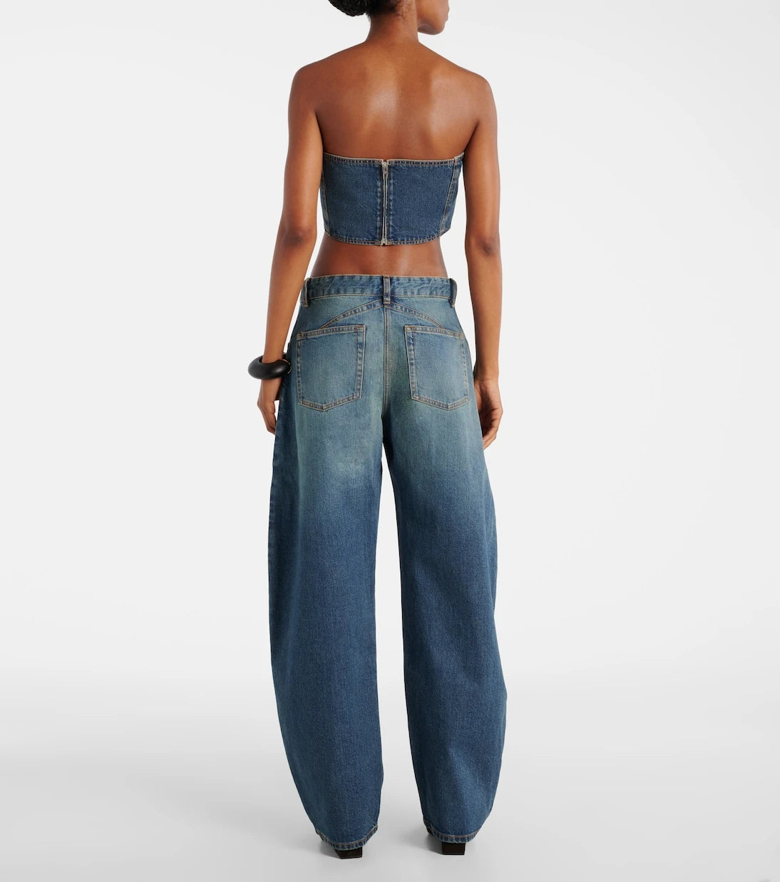 Alaïa - Denim crop top