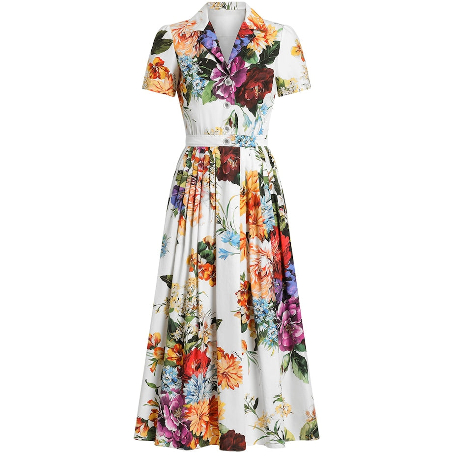 Dolce & Gabbana Multi Floral Midi Shirt Dress