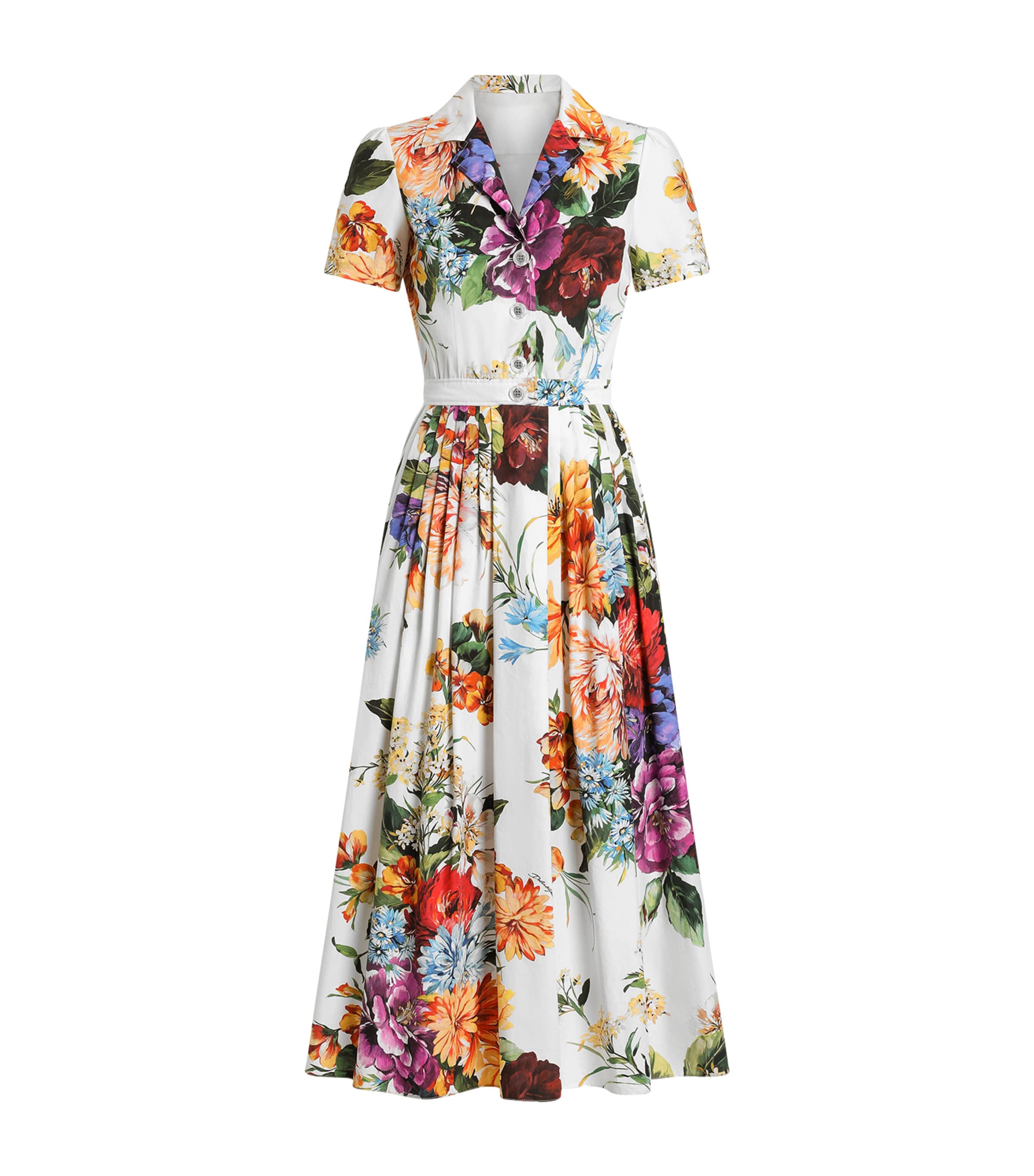 Dolce & Gabbana Multi Floral Midi Shirt Dress