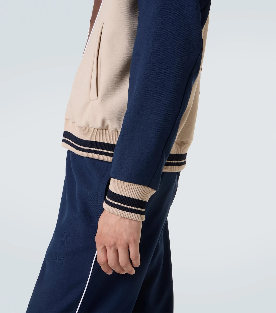 Valentino - Colorblocked logo zip-up sweatshirt