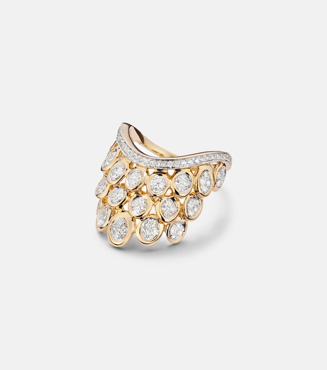 Rainbow K - Blossom 14kt gold ring with diamonds