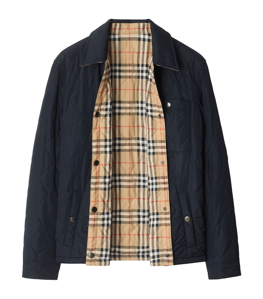 Navy Reversible Quilted Overshirt