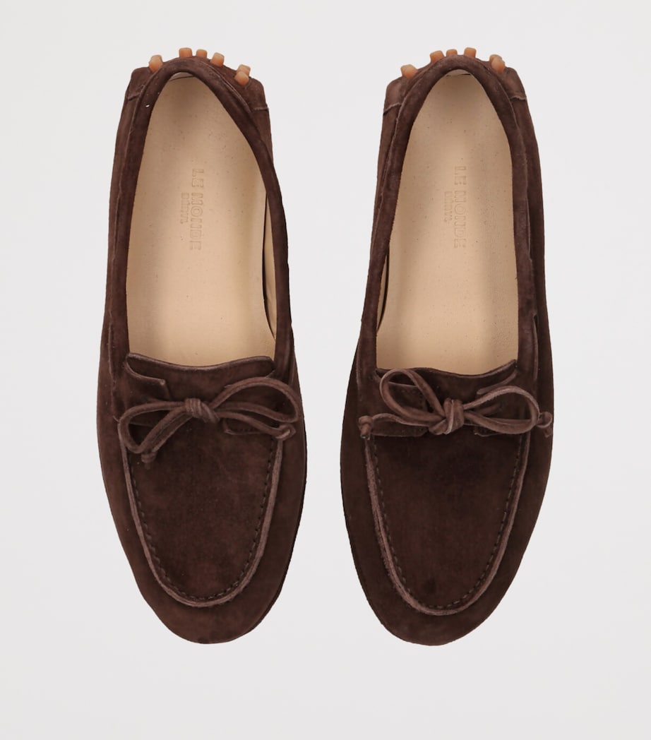 Le Monde Beryl Brown Suede Moccasin Driver Shoes