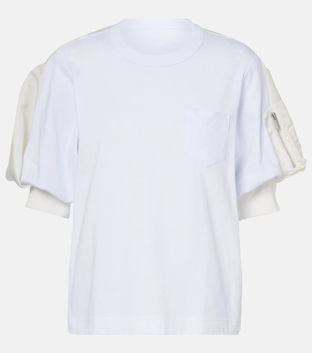 Sacai - Cotton jersey and twill T-shirt