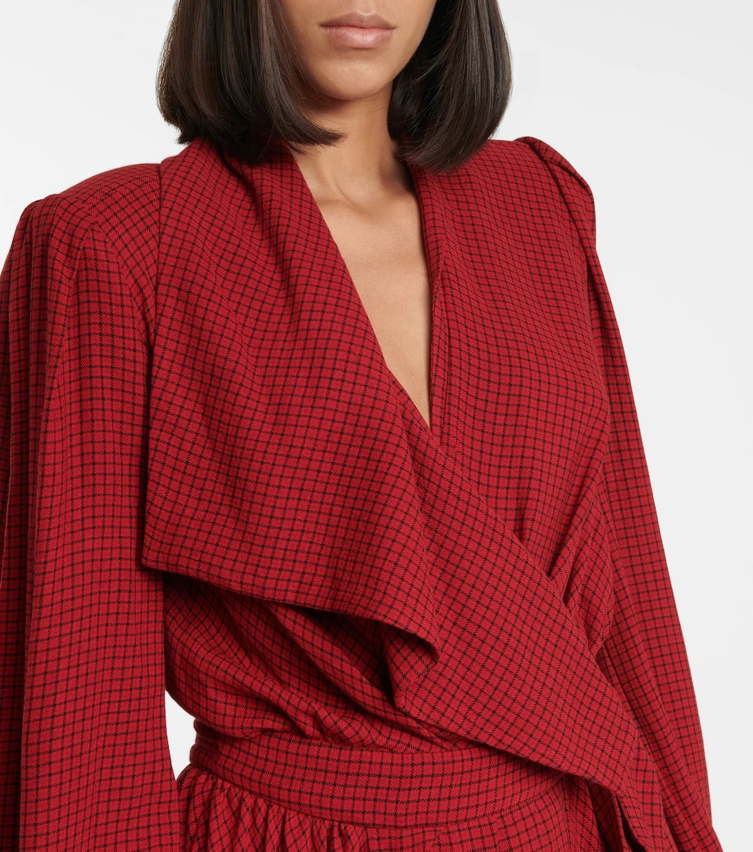 Alexandre Vauthier - Checked wrap dress
