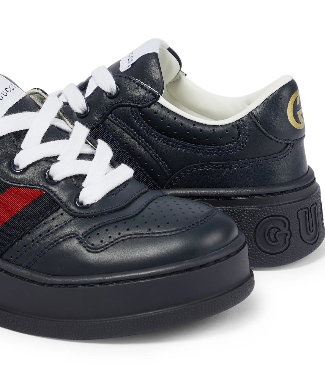 Gucci Kids - حذاء رياضي سميك من الجلد بحرف B