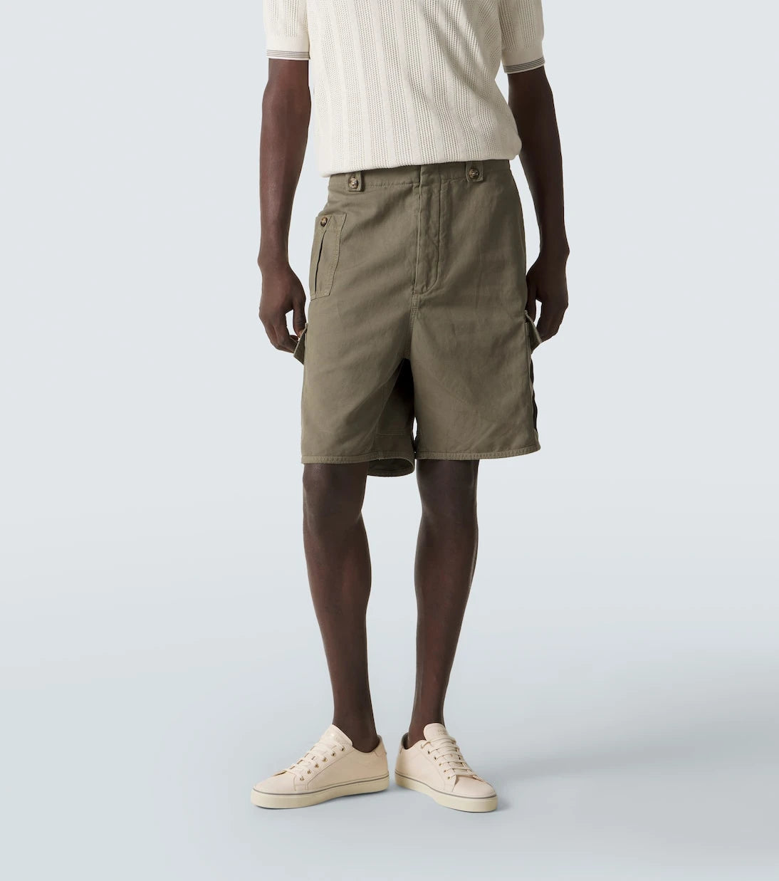 Brunello Cucinelli - Cotton and linen cargo shorts