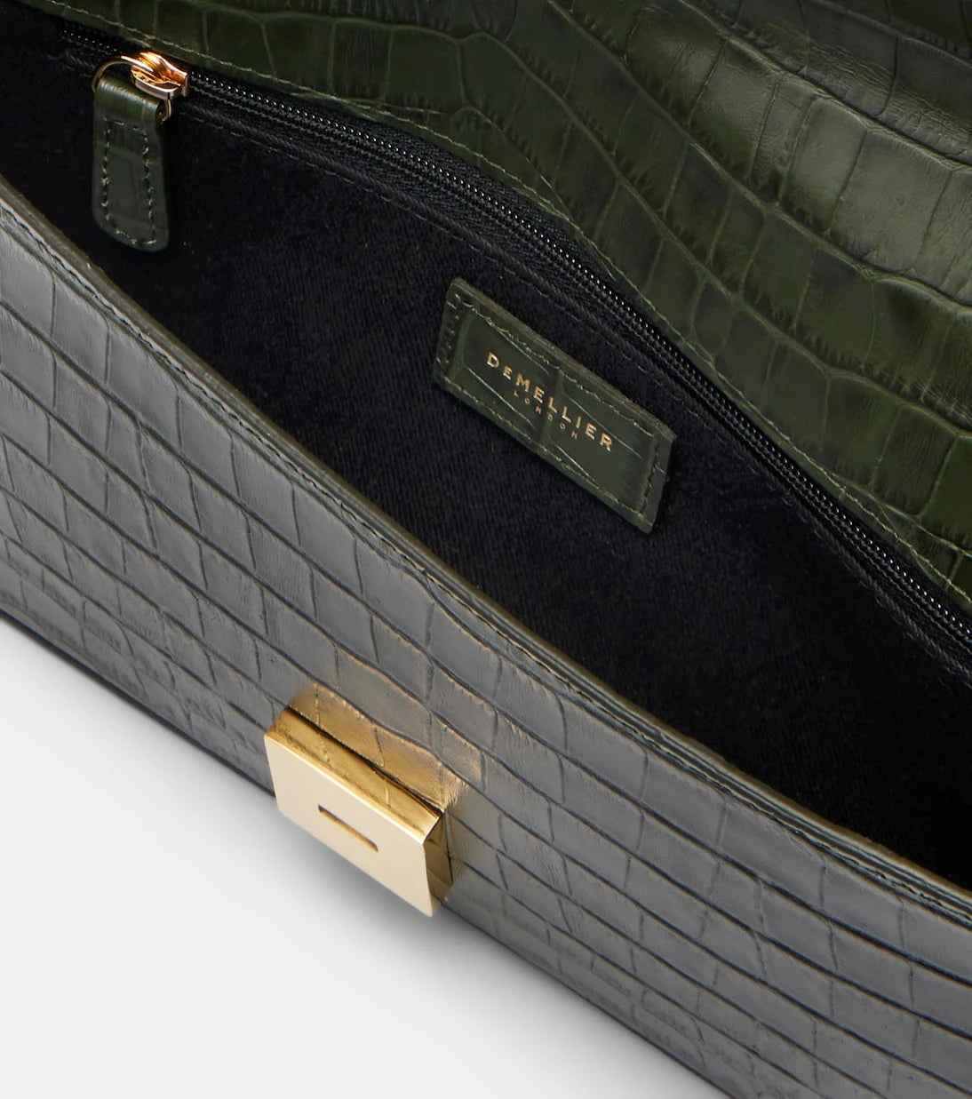 DeMellier - Vancouver croc-effect leather clutch