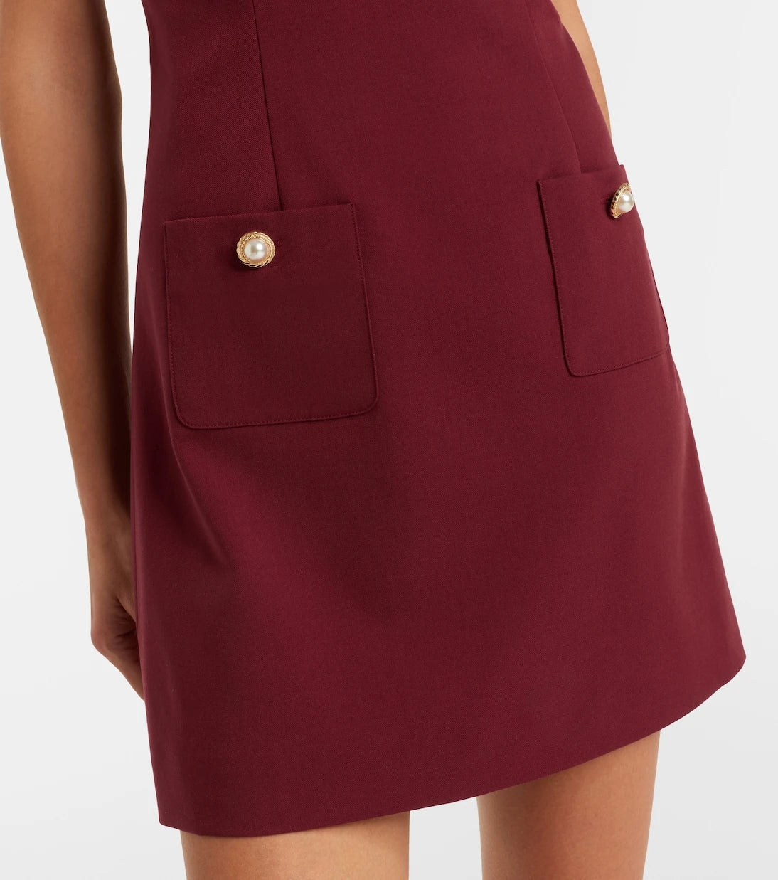 Self-Portrait - Lace-trimmed crêpe minidress