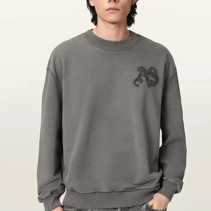 AllSaints erkek pamuklu oversize sweatshirt INSIGNIA
