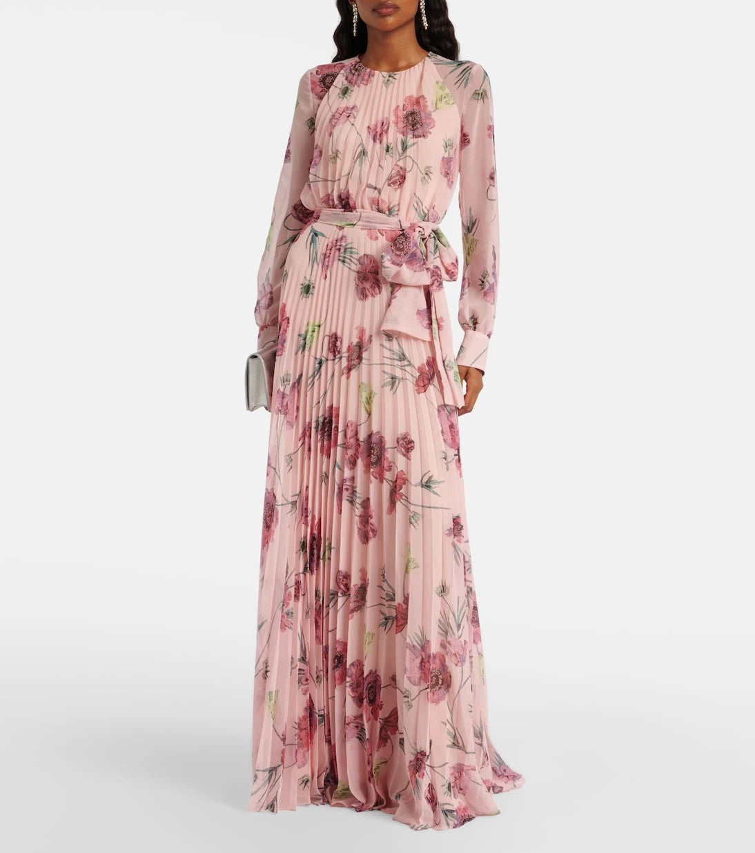 Erdem - Floral pleated voile gown