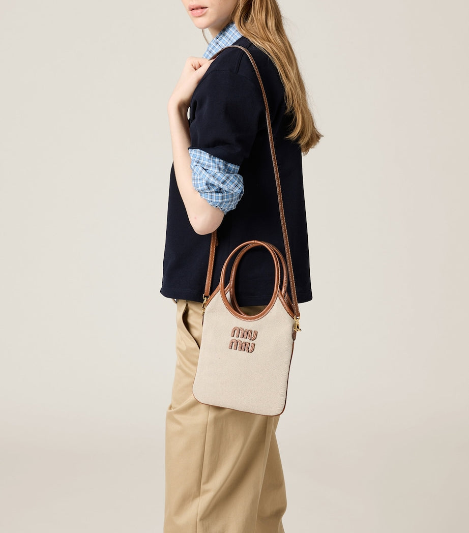 Neutral Canvas-Leather Ivy Tote Bag
