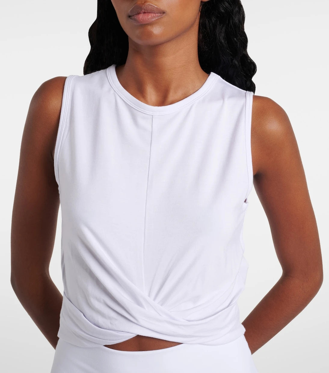 Alo Yoga - Cover draped jersey crop top